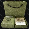 Gouden letter studs oorbellen dames staalzegels dangler designer siervlekken sieraden geschenken accessoires groothandel