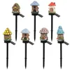 Lampade da giardino LED Solar Lawn Light Multi Craft Miniature Fairy House Solar Powered Outdoor Decor Garden Light Resin Cottage Landscape Lights P230406