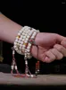 Ensemble de collier et boucles d'oreilles, Design de dés en os tibétain, 108 Bracelets, chapelet de tête de personnage National, perles pour femmes et hommes