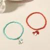 Charm armband trendig koreansk söt svamp hänge handgjorda boheme pärlor armband för kvinnor flickor boho smycken