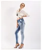 Kvinnors jeans Jeanswomens retro Slim Elastic Show Pencil Small Foot Denim Pants
