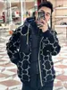 Xinxinbuy hombres diseñador abrigo chaqueta granular terciopelo carta bordado algodón manga larga mujeres caqui negro S-XL