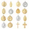 Charms 3pcs/Lot Virgin Mary Angel Mirror wypolerowane 316 Stal nierdzewna DIY Charm Religijny Bóg Jezus Cross Buddha Naszyjnik