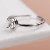 925 Sterling Silver Women Semi Mount Ring 4x5mm Oval Cut Seting Classic White Gold Yellow Gold Plated 100% Fine Jewelry Justerable Open Shank Party Gift