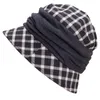 Cappelli a tesa larga da donna Flapper anni '20 stile vintage tartan scozzese misto lana cloche secchio A501