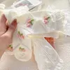 Chaussettes japonaises mignonnes pour femmes, 5 paires, Harajuku, Lolita, poudre blanche, JK, fille, Tube en fleurs de cerisier, pour étudiants en dentelle