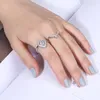 Cluster Rings S925 Princess Crown Crystal Diamond Women Engagement 2pc Set Proposal Finger Ring For Lover Elegant Female Fashion Jewelry