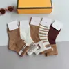 Designer Mens Socks Brand Letter Double F Pattern Logo boy stocking 5 pairs per box Fashion Solid Color Male Nov06