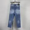 Kvinnors jeans denim nio minuters byxor casual mode 2024 Fall 1023