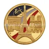 Arts and Crafts Commemorative coin colored gold coin for architecture in Paris