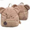 Mochilas Mochila con forma de oreja de oso polar lindo personalizado Nombre del bordado Mini mochilas para niños pequeños y niñas Escuela o viaje Q231108