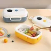 Bento -dozen 1100 ml lunchbox met temperatuurdisplay Microwave Children's Food Bento Box Geschikt voor schoolkantoor kinderen en volwassen dozen 230407