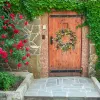 Couronne artificielle de printemps, guirlande de fleurs sauvages d'été pour porte d'entrée, mur de maison, fête de mariage, décoration de ferme de vacances