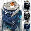 Scarves Women's Neck Warm Scarfs Fashion Wrap Christmas Snowflake Print Thickened Button Soft Wraps Vintage Ladias Shawls Hijab