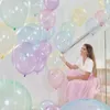 Andere Event Party Supplies 20Pcslot 10inch Crystal Bubble Balloons Bunte transparente Latex Geburtstagsdeko Hochzeit Sommer Helium Globals 230406