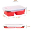 Bento -dozen 1100 ml Siliconen Vouwbare draagbare draagbare lunchbox Grote capaciteit Lunchbox Bento Box opvouwbare lunchbox Milieuvriendelijk 230407