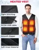 Gilets pour hommes Kemimoto Gilet chauffant électrique Veste chauffante USB Lavable Ski d'hiver Vélo Randonnée Température réglable Double interrupteur de commande 231107