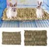 Cat Beds 2Pcs Straw Mat Pet Hamster Chewing Toy Grass Preparation Pad Small Animal Rat Guinea Pig Fun Bed H