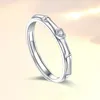 Cluster Rings Wholesale 925 Sterling Silver Ring Adjustable Bamboo Couple For Women Men Wedding Party Fine Jewelry Accessories Gifts