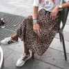 Gonne Jocoo Jolee Donna Gonne a pieghe con stampa leopardata Y2K Vintage Coulisse Vita elastica Midi Casual Coreano A Line Dress Clothes