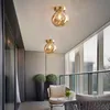 Modern takbelysning minimalistisk nordisk textur Led Glass Taklampa Aisle Corridor Lamp Creative Living Room Lights E27