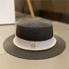 Hepburn Style Sun Strail Hats Женщины бриллианты жемчужные шляпы кепки для защиты солнца