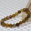 Strand-armband naturlig gul popcorn onyx agat carnelian semi-ädelsten 8mm runda pärlor smycken 7.5 tum b2024