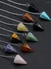 Dekorativa figurer Naturliga ädelsten Radiesthesia Pendulum för spådomsläkning Stone Rose Quartz Dowsing Biolocation Reiki Crystal