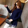 Women's Sweaters Korean Style A-line Long Thin O-neck Gauze Bottoming Loose Turtleneck Lace Hem Jacket