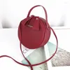Torby wieczorowe okrągłe ramię dla kobiet 2023 Luksusowe torebki skórzane PU Małe krzyżowe obudowy Panie torebki modne