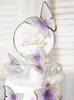 Festliga leveranser Fairy Butterfly Birthday Topper Cake Baking For Girl Wedding Party Decoration Baby Shower dessert Table IInsert