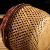 Set di articoli da tè fatti a mano Xiangyun filato di bambù intrecciato tazza cestino maestro set da tè gabbia di stoccaggio borsa da viaggio portatile in stoffa per gioielli in broccato