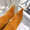 aquazzura kalvhög mocka franse klackade spetsiga stövlar stiletto klackar kvinnor stövlar lyxdesigners slip-on kväll fest klänning skor fabrikskor storlek 34-42