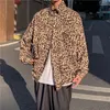 Chemises décontractées pour hommes printemps été imprimé léopard à manches longues casual lâche haute rue belle chemise hommes hauts vêtements masculins