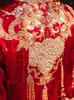 Ethnic Clothing Bride Sparkly Toast Tang Suit Chinese Style Sequins Beading Tassels Wedding Dress