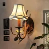 Duvar lambaları Demir Kumaş Gölge Reçine Kuş Pinekon Lamba Fixutre Vintage Endüstriyel Antika Rustik Sconce Işık Yatak Odası Başucu Koridor