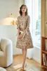 Casual Dresses Floral V Neck 50s Retro Robe Slim Elegant Party Dress Women Plus Size Button Cotton Pinup Vintage C018