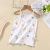 Ensembles de vêtements Enfant Sling Tshirt Shorts Costume Été Filles Bébé Tout Coton Pyjamas Vêtements À La Maison Dessin Animé Imprimé Gilet Mignon Doux Porter