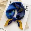 Scarves 100% Natural Silk Scarf Women Design Print Foulard Neck Hairband Female Small Square Spring Kerchief Tie 230407