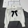Designer French fashion Cardigan Bow sweater crew-neck letter fashion pattern cardigan for women
