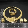 Conjunto de brincos de colar feminino italiano banhado a ouro com pulseira