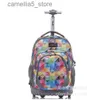 Plecaki 18 -calowe szkolne plecak plecak na kółko dla dziewcząt dla dzieci szkolne koła plecak podróżny wózek torba dla nastolatków Q231108