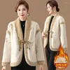Veste en fourrure de Style chinois pour femmes, vêtements pour mères, Imitation velours de vison, épais, manteau chaud pour personnes d'âge moyen et âgées