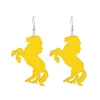 Dangle Earrings Trim Natural Wooden Galloping Horse For Women Handmade Wood Animal Jewelry Wholesale