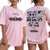Camiseta feminina 2023 Stray Kids The Sound Ablum Tshirts Manga Summer Tshirt Summer Summer tamanho Mulheres camisa 230406
