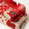 Women's Sweaters New Thickened Children's Christmas Sweater Boys and Girls' Round Neck KnitL231107