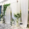 Decorazione per feste 10m X 48cm Matrimonio Cristallo bianco Organza Tulle Rotolo Gonna da tavolo fai-da-te Sedia Sash Sfondo Hanging Decor Supplies