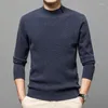 Suéteres para hombres 2023 Otoño Invierno Hombres Lana Hombre Medio Cuello alto Cashmere Jerseys