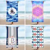 Großhandel Custom Summer Beach Handtuch Tropischer geometrischer Druck Rechteck Strandstuhl Matte Mikrofaser Super absorbiert mit feinem und zartem Terry 250GSM