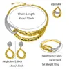 Halskette-Ohrringe-Set für Damen, Party, Tanz, Armreif, Ring, Nigeria-Stil, hochwertige italienische 24-karätige Vergoldung